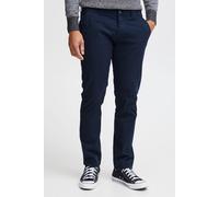 Chinohose BLEND "BHTrompo", Herren, Gr. 33, Länge 32, marineblaus, Web, 98% Baumwolle, 2% Elasthan, unifarben, regular fit normal, Hosen Chinohose, Stoffhose mit Gürtelschlaufen und Leder-Details - Re
