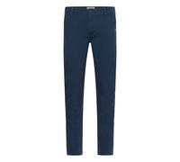 Chinohose BLEND "BHTirak", Herren, Gr. 33, Länge 32, marineblaus, Twill, 98% Baumwolle, 2% Elasthan, unifarben, normal lang, Hosen Chinohose, Stoffhose mit Gürtelschlaufen und Leder-Details - Regular 