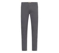 Chinohose BLEND "BHTirak", Herren, Gr. 38, Länge 32, forged iron, Twill, 98% Baumwolle, 2% Elasthan, unifarben, normal lang, Hosen Chinohose, Stoffhose mit Gürtelschlaufen und Leder-Details - Regular 