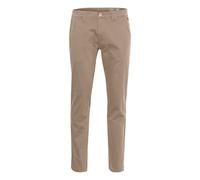Chinohose BLEND "BHTrompo", Herren, Gr. 31, Länge 30, beige, Web, 98% Baumwolle, 2% Elasthan, unifarben, regular fit normal, Hosen Chinohose, Stoffhose mit Gürtelschlaufen und Leder-Details - Regular