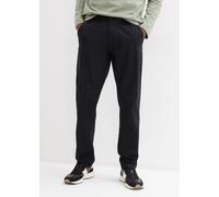 Chinohose BONPRIX, Herren, Gr. 48, N-Gr, schwarz, Web, Obermaterial: 55% Leinen, 45% Baumwolle, unifarben, washed, regular fit lang, Hosen Chinohose, aus Leinen und Baumwolle, Regular Fit, im Chino-St