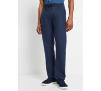 Chinohose BONPRIX, Herren, Gr. 58, N-Gr, dunkelblau, Web, Obermaterial: 55% Leinen, 45% Baumwolle, relaxed fit, Hosen Chinohose, aus Leinen, mit Bändchen zur Weitenanpassung, relaxed fit (54363942-58)