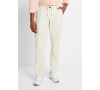 Chinohose BONPRIX, Herren, Gr. 66, N-Gr, sandbeige, Web, Obermaterial: 55% Leinen, 45% Baumwolle, relaxed fit, Hosen Chinohose, aus Leinen, mit Bändchen zur Weitenanpassung, relaxed fit (20130663-66)