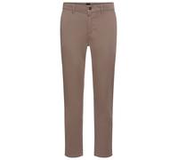Chinohose BOSS ORANGE "tapered", Damen, Gr. 30, Länge 32, beige (open beige294), Web, Obermaterial: 97% Baumwolle, 3% Elasthan, unifarben, gerade, unten schmal lang, Hosen Chinohose, mit BOSS Logo hin