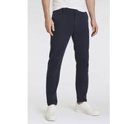 Chinohose BOSS ORANGE "Tapered-fit", Herren, Gr. 38, Länge 32, blau (404_schwarz_blau), Web, Obermaterial: 97% Baumwolle, 3% Elasthan, unifarben, gerade, unten schmal lang, Hosen Chinohose, Aus komfor