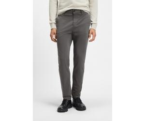 Chinohose BOSS ORANGE "tapered", Herren, Gr. 33, Länge 30, grau (020_grau), Web, Obermaterial: 97% Baumwolle, 3% Elasthan, unifarben, gerade, unten schmal lang, Hosen Chinohose, mit BOSS Logo hinten (