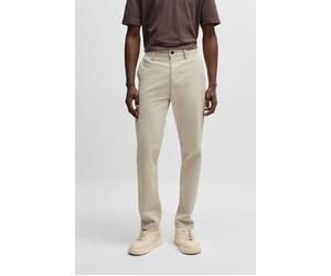 Chinohose BOSS ORANGE "tapered", Herren, Gr. 34, Länge 32, beige (light beige271), Web, Obermaterial: 97% Baumwolle, 3% Elasthan, unifarben, gerade, unten schmal lang, Hosen Chinohose, mit BOSS Logo h