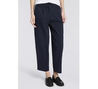 Chinohose BOSS ORANGE "Taquina Premium Damenmode", Damen, Gr. 34, N-Gr, dunkelblau 408, Twill, Obermaterial: 98% Baumwolle, 2% Elasthan, unifarben, loose fit lang, Hosen Chinohose, in lockerer Passfor