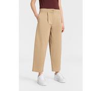 Chinohose BOSS ORANGE "Taquina Premium Damenmode", Damen, Gr. 46, N-Gr, beige (rust, copper 222), Twill, Obermaterial: 98% Baumwolle, 2% Elasthan, unifarben, loose fit lang, Hosen Chinohose, in locker