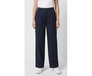 Chinohose BOSS ORANGE "Taquina Premium Damenmode", Damen, Gr. 48, N-Gr, blau (dunkelblau 408), Twill, Obermaterial: 98% Baumwolle, 2% Elasthan, unifarben, loose fit lang, Hosen Chinohose, in lockerer