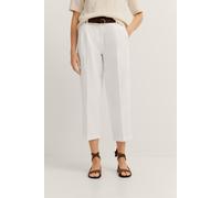 Chinohose BUGATTI, Damen, Gr. 40, Normalgrößen, beige (20, ecru), 97% Baumwolle, 3% Elasthan, unifarben, normal, Hosen Chinohose, mit Bundfalte (41357801-40) 20, ecru