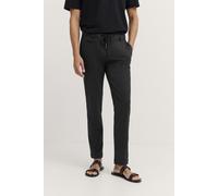 Chinohose BUGATTI "Flexcity-Stretch", Herren, Gr. 32, Länge 30, schwarz (290, schwarz), 77% Polyester, 17% Viskose, 6% Elasthan, unifarben, slim fit, Hosen Chinohose, mit Kordelzug (69515568-32)