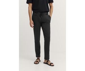 Chinohose BUGATTI "Flexcity-Stretch", Herren, Gr. 38, Länge 34, schwarz (290, schwarz), 77% Polyester, 17% Viskose, 6% Elasthan, unifarben, slim fit, Hosen Chinohose, mit Kordelzug (52929200-38) 290,