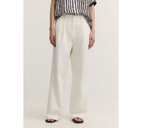 Chinohose BUGATTI "Gerader Beinverlauf", Damen, Gr. 34, Normalgrößen, 20, ecru, 55% Baumwolle, 42% Polyester, 3% Elasthan, unifarben, gerade, Hosen Chinohose, mit doppelter Bundfalte (64033156-34) 20,