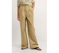 Chinohose BUGATTI "Gerader Beinverlauf", Damen, Gr. 42, Normalgrößen, 130, moos, 55% Baumwolle, 42% Polyester, 3% Elasthan, unifarben, gerade, Hosen Chinohose, mit doppelter Bundfalte (86556762-42) 13