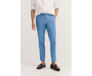 Chinohose BUGATTI, Herren, Gr. 32, Länge 32, blau (350, blau), 97% Baumwolle, 3% Elasthan, unifarben, gerade, unten schmal, Hosen Chinohose, mit praktischen Gürtelschlaufen (18663531-32) 350, blau