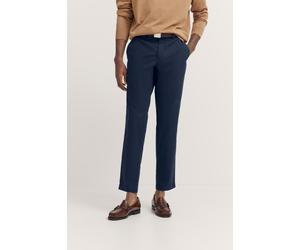Chinohose BUGATTI, Herren, Gr. 36, Länge 34, blau (380, marine), 97% Baumwolle, 3% Elasthan, unifarben, gerade, unten schmal, Hosen Chinohose, mit praktischen Gürtelschlaufen (52985669-36) 380, marine
