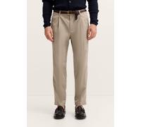 Chinohose BUGATTI "Loose Fit", Herren, Gr. 36, Länge 34, beige (50, beige), 65% Baumwolle, 33% Lyocell, 2% Elasthan, unifarben, loose fit, Hosen Chinohose, aus Baumwollmix mit Stretch (79615618-36) 50