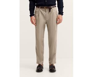 Chinohose BUGATTI "Loose Fit", Herren, Gr. 36, Länge 34, beige (50, beige), 65% Baumwolle, 33% Lyocell, 2% Elasthan, unifarben, loose fit, Hosen Chinohose, aus Baumwollmix mit Stretch (79615618-36) 50