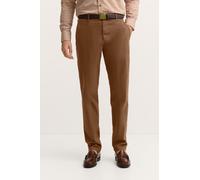 Chinohose BUGATTI "Tapered Fit", Herren, Gr. 33, Länge 32, braun (650, messing), 98% Baumwolle, 2% Elasthan, unifarben, gerade, unten schmal, Hosen Chinohose, aus Baumwoll-Stretch (96997233-33) 650, m