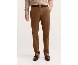 Chinohose BUGATTI "Tapered Fit", Herren, Gr. 36, Länge 30, braun (650, messing), 98% Baumwolle, 2% Elasthan, unifarben, gerade, unten schmal, Hosen Chinohose, aus Baumwoll-Stretch (50491351-36) 650, m