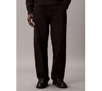 Chinohose CALVIN KLEIN JEANS, Herren, Gr. 36, Länge 32, schwarz, Twill, Obermaterial: 97% Baumwolle, 3% Elasthan, unifarben, straight fit lang, Hosen Chinohose, gerade Passform im 90er-Jahre-Look (571