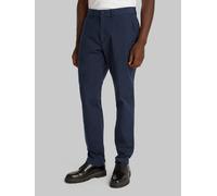 Chinohose CALVIN KLEIN "MODERN TWILL SLIM CHINO", Damen, Gr. 34, Länge 34, blau (schwarz sapphire), Web, Obermaterial: 98% Baumwolle, 2% Elasthan, unifarben, slim fit normal, Hosen Chinohose, mit Logo