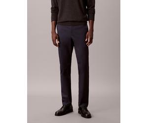 Chinohose CALVIN KLEIN "SLIM SATEEN CHINO TROUSER", Herren, Gr. 34, Länge 34, schwarz sapphire, Web, Obermaterial: 97% Baumwolle, 3% Elasthan, unifarben, slim fit lang, Hosen Chinohose, slim fit (6286