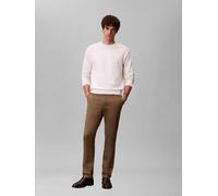 Chinohose CALVIN KLEIN "SLM CTTN STRTCH CHN", Herren, Gr. 36, Länge 32, braun (capers), Web, Obermaterial: 90% Baumwolle, 8% Elastomultiester, 2% Elasthan, slim fit lang, Hosen Chinohose, Mit Gürtelsc