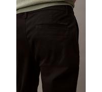 Chinohose CALVIN KLEIN "SLM CTTN STRTCH CHN", Herren, Gr. 38, Länge 32, schwarz, Web, Obermaterial: 90% Baumwolle, 8% Elastomultiester, 2% Elasthan, unifarben, slim fit lang, Hosen Chinohose, Mit Gürt