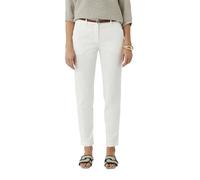 Chinohose COMMA, Damen, Gr. 44, N-Gr, beige (nature), Web, Obermaterial: 65% Baumwolle, 32% Polyester, 3% Elasthan, unifarben, schmal lang, Hosen, mit schmalem Gürtel, Sommerhose (25360905-44) nature