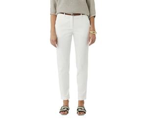 Chinohose COMMA, Damen, Gr. 44, N-Gr, beige (nature), Web, Obermaterial: 65% Baumwolle, 32% Polyester, 3% Elasthan, unifarben, schmal lang, Hosen Chinohose, mit schmalem Gürtel, Sommerhose (25360905-4