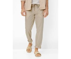Chinohose EUREX BY BRAX "Style Flatfronthose", Herren, Gr. 56, Normalgrößen, hellbeige, Web, 75% Baumwolle, 23% Leinen, 2% Elasthan, Hosen Chinohose (56848829-56) hellbeige
