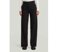 Chinohose G-STAR "Deck 2.0 High Loose Chino", Damen, Gr. 30, Länge 32, dk schwarz gd, Obermaterial: 68% Baumwolle, 30% Baumwolle, 2% Elasthan, Hosen Chinohose (31621347-30)