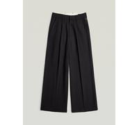 Chinohose G-STAR "Fluid Wide Leg Hose", Damen, Gr. 26, dk schwarz, Obermaterial: 50% Wolle, 50% Polyester, Hosen Chinohose (94519130-26) dk schwarz