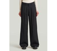 Chinohose G-STAR "Fluid Wide Leg Hose", Damen, Gr. 32, dk schwarz, Obermaterial: 50% Wolle, 50% Polyester, Hosen Chinohose (94519130-32) dk schwarz