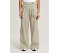 Chinohose G-STAR "Hose Fluid mit weitem Bein", Damen, Gr. 26, beige (dk brick gd), Obermaterial: 72% Baumwolle, 28% Leinen, Hosen Chinohose (29978447-26) dk brick gd