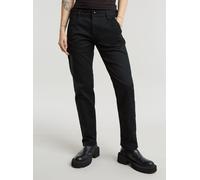 Chinohose G-STAR "Kate Chino Boyfriend", Damen, Gr. 32, Länge 30, schwarz (dk schwarz), Web, Obermaterial: 97% Baumwolle, 3% Elasthan, unifarben, bequem lang, Hosen Chinohose (90142105-32)