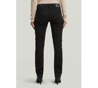 Chinohose G-STAR "Midge Slim Straight Chino", Damen, Gr. 32, Länge 34, dk schwarz gd, Obermaterial: 97% Baumwolle, 3% Elasthan, Hosen Chinohose (72898442-32) dk schwarz gd