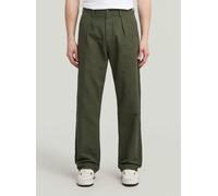 Chinohose G-STAR "Pleated Chino Relaxed", Herren, Gr. 36, Länge 30, asfalt gd, Obermaterial: 70% Baumwolle, 30% Baumwolle, Hosen Chinohose (65212558-36) asfalt gd