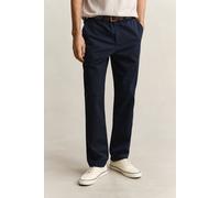 Chinohose GANT "REGULAR CLASSIC", Herren, Gr. 32, Länge 34, blau (evening blau), Twill, Obermaterial: 97% Baumwolle, 3% Elasthan, regular fit lang, Hosen Chinohose, regular fit (42549751-32) evening b