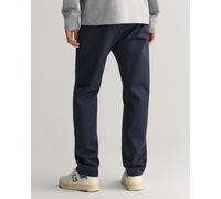 Chinohose GANT "REGULAR TWILL CHINOS", Damen, Gr. 40, Länge 32, blau (marine), Twill, Obermaterial: 98% Baumwolle, 2% Elasthan, unifarben, regular fit knöchellang, Hosen Chinohose, Regumit gefütterten
