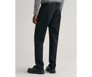 Chinohose GANT "REGULAR TWILL CHINOS", Herren, Gr. 29, Länge 30, schwarz, Twill, Obermaterial: 98% Baumwolle, 2% Elasthan, regular fit knöchellang, Hosen Chinohose, Regumit gefütterten Seitentaschen (
