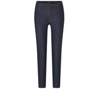 Chinohose GOLDNER "Jerseyhose mit Schlupfbund", Damen, Gr. 44, N-Gr, blau (marine), Obermaterial: 78% Baumwolle CO. 18% Polyester PES. 4% Elasthan EL., Hosen Chinohose, Reissverschluß-Optik (71856413-