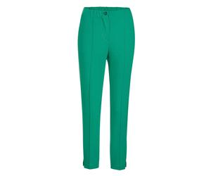 Chinohose GOLDNER "Kurzgröße Elegante, schmale Hose LOUISA", Damen, Gr. 23, K-Gr, grün, Obermaterial: 67% Viskose CV. 27% Polyamid PA. 6% Elasthan EL., Hosen Chinohose, nahtfeine RV's an den Taschen (