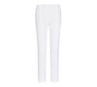 Chinohose GOLDNER "Kurzgröße Jerseyhose mit Schlupfbund", Damen, Gr. 21, K-Gr, weiß, Obermaterial: 78% Baumwolle CO. 18% Polyester PES. 4% Elasthan EL., Hosen Chinohose, Reissverschluß-Optik (43605758