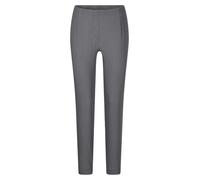 Chinohose GOLDNER "Kurzgröße Jerseyhose mit Schlupfbund", Damen, Gr. 24, K-Gr, grau, Obermaterial: 78% Baumwolle CO. 18% Polyester PES. 4% Elasthan EL., Hosen Chinohose, Reissverschluß-Optik (68044748