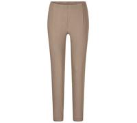 Chinohose GOLDNER "Kurzgröße Jerseyhose mit Schlupfbund", Damen, Gr. 25, K-Gr, beige, Obermaterial: 78% Baumwolle CO. 18% Polyester PES. 4% Elasthan EL., Hosen Chinohose, Reissverschluß-Optik (7228736