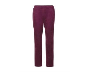 Chinohose GOLDNER "Kurzgröße Knöchellange Velourslederhose LOUISA", Damen, Gr. 21, K-Gr, pink (beere), Obermaterial: 95% Polyester PES. 5% Elasthan EL., Modisch, Hosen Chinohose, Zierleistentaschen hi