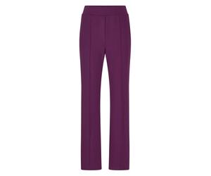 Chinohose GOLDNER "Kurzgröße Weite Stoffhose VERA mit Biesen", Damen, Gr. 20, K-Gr, pink (beere), Obermaterial: 50% Polyamid PA. 45% Viskose CV. 5% Elasthan EL., weit, Hosen Chinohose, Verdeckte Reißv